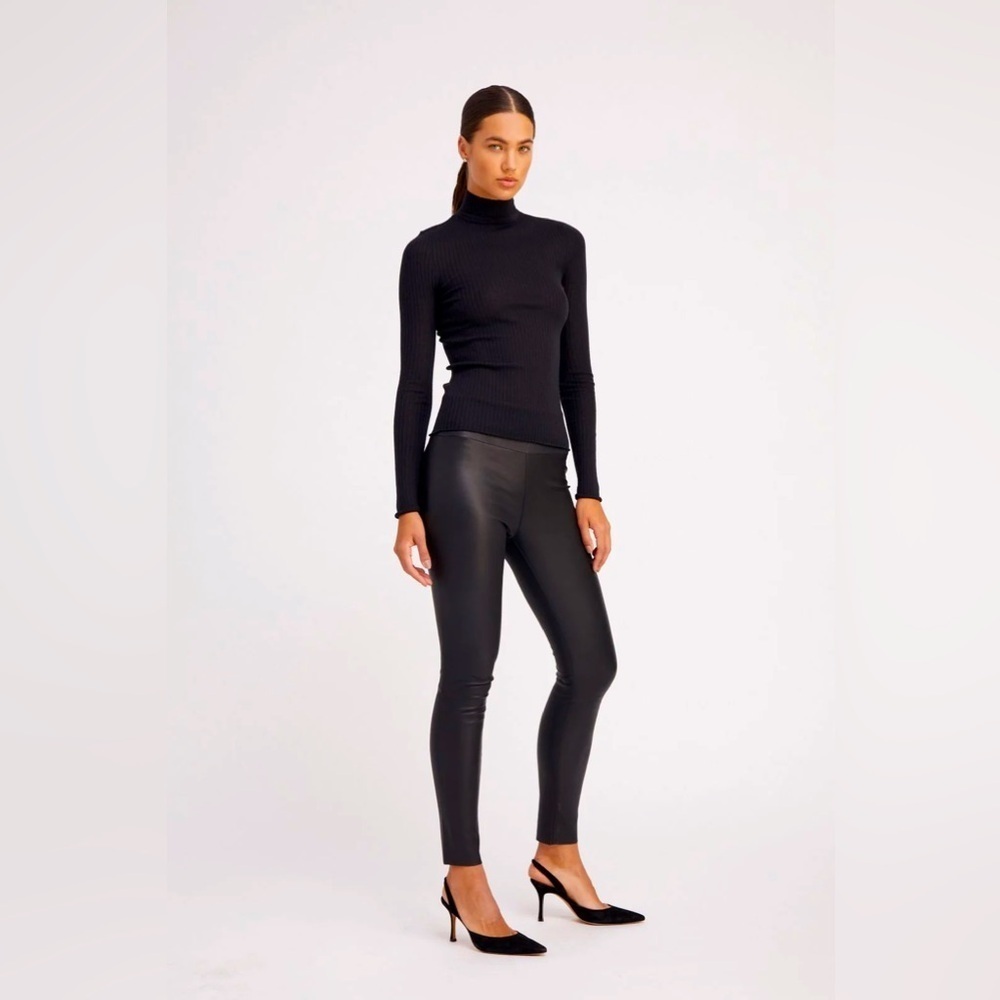 SPRWMN Black Leather Ankle Leggings L